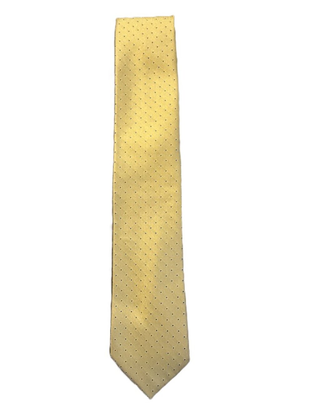 Calvin Klein Silk Tie Yellow Blue Micro Dot Necktie
